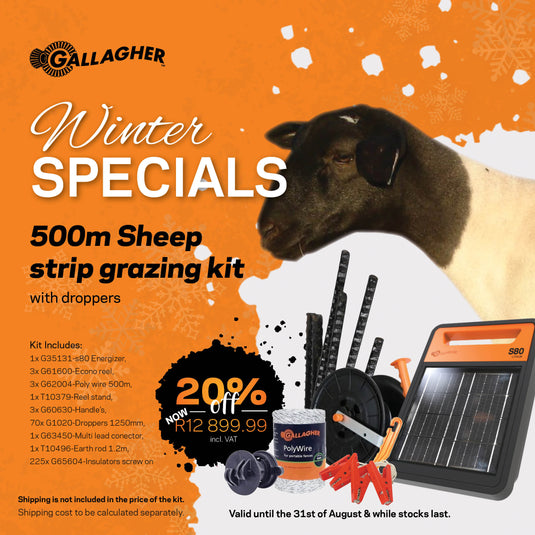 WINTER SPECIAL 500M SHEEP STRIP GRAZING KIT WITH DROPPERS