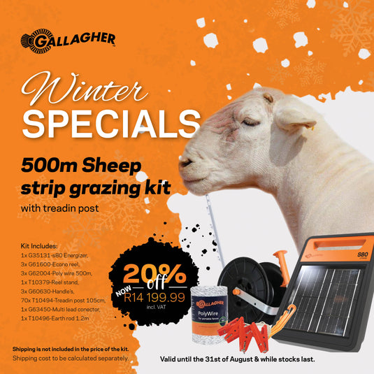 WINTER SPECIAL 500M SHEEP STRIP GRAZING KIT WITH TREADIN POST